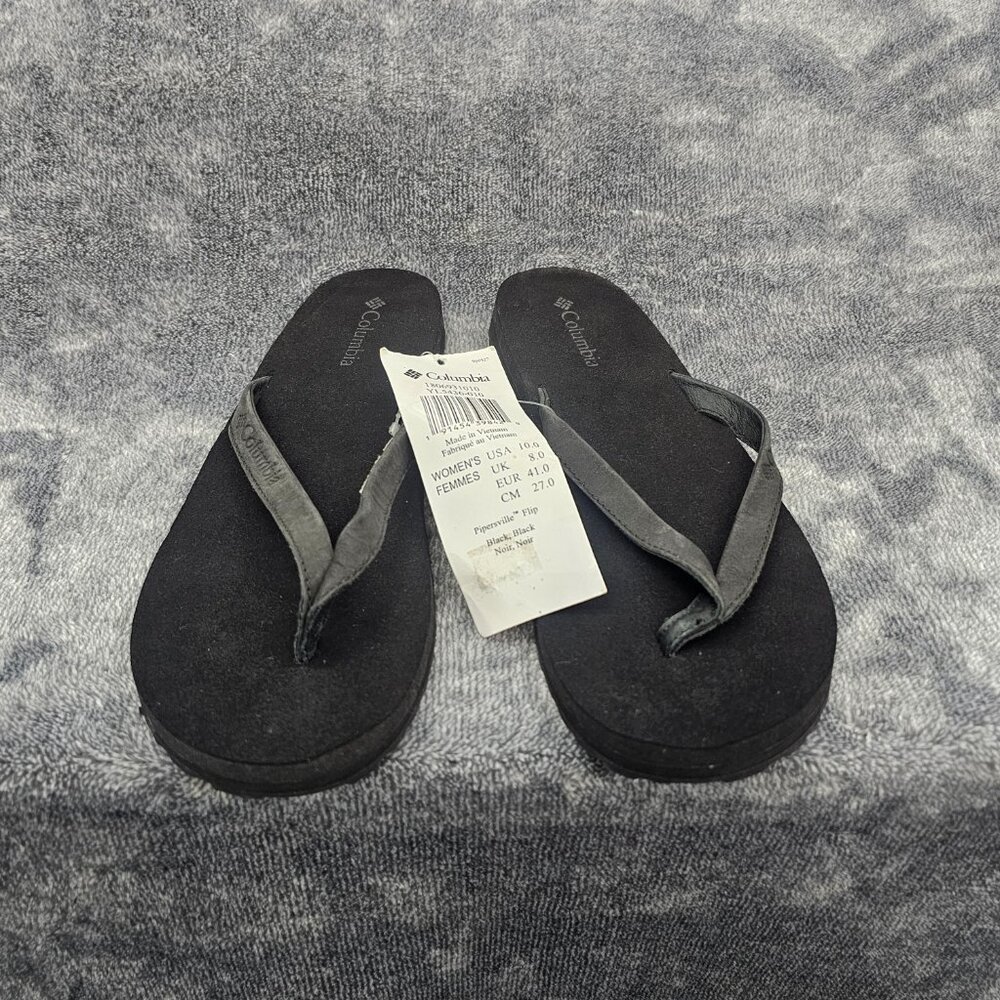 Columbia Pipersville Flep Flop Shoes womens 10 black post toe NEW - Picture 12 of 12